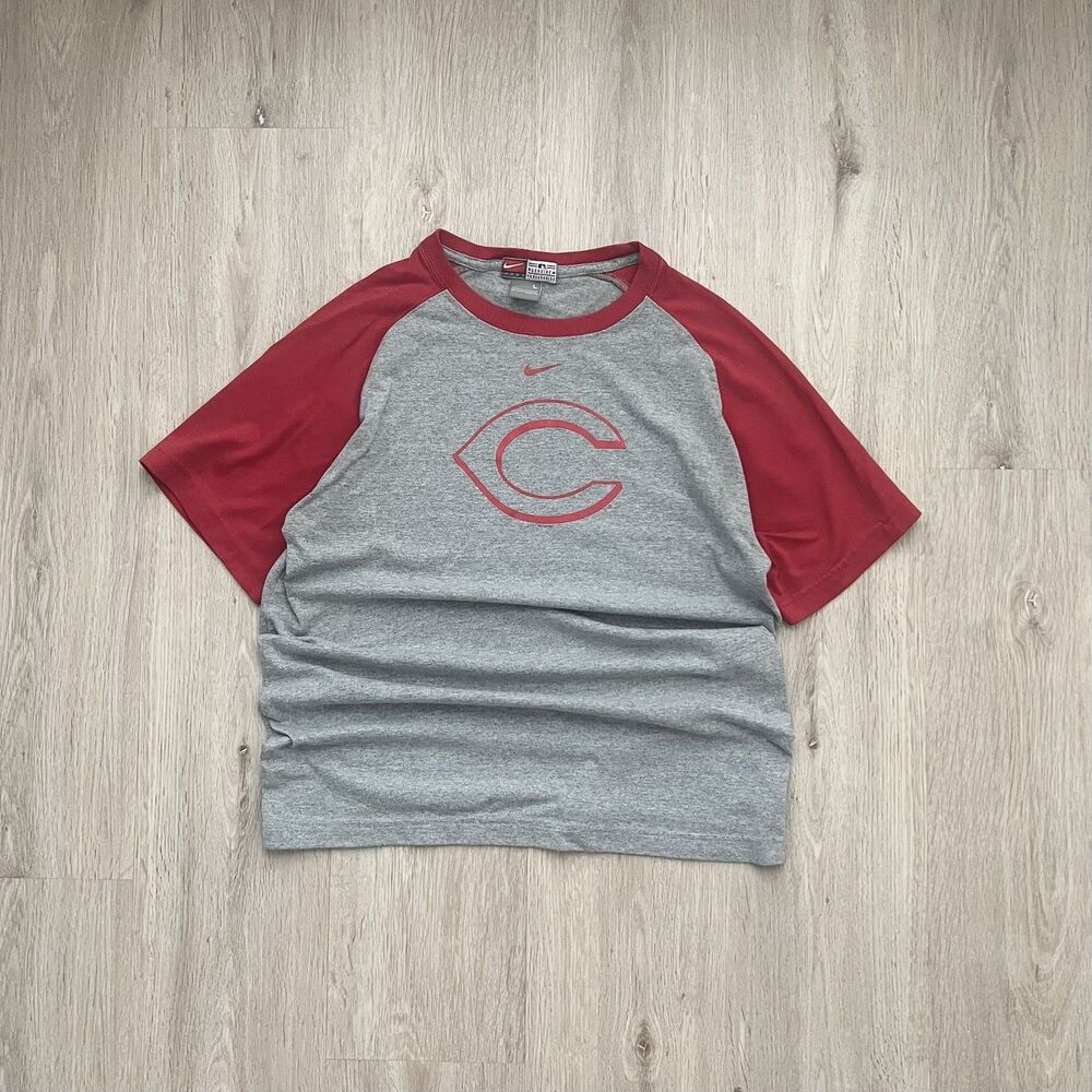 Vintage Y2K Nike Cincinnati Reds T-Shirt Mens L Center Swoosh MLB Baseball